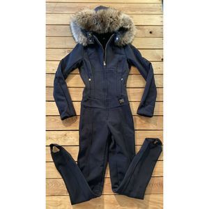 BOGNER Women Fur Lined Hood Zip Up Ski Suit Size 4